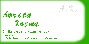 amrita kozma business card
